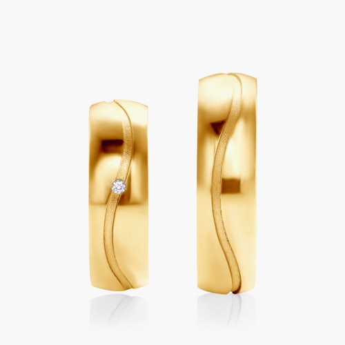 Obrączki ślubne: złote, okrągłe, 6 mm